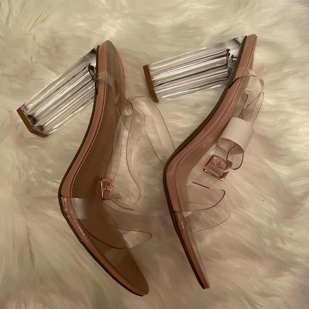 Transparent Block Heel Sandals
